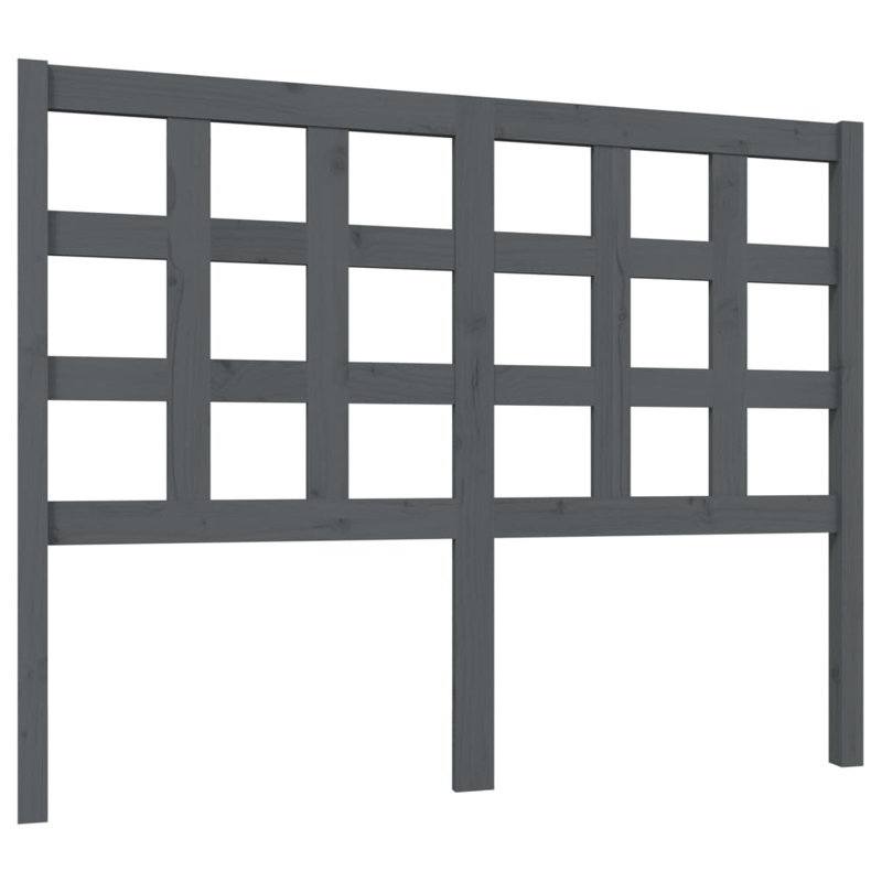 Solid Wood Headboard, Dark Grey, 125.5 x 100 cm