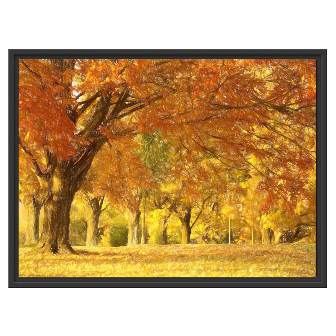 Gerahmtes Wandbild schöne Herbstlandschaft