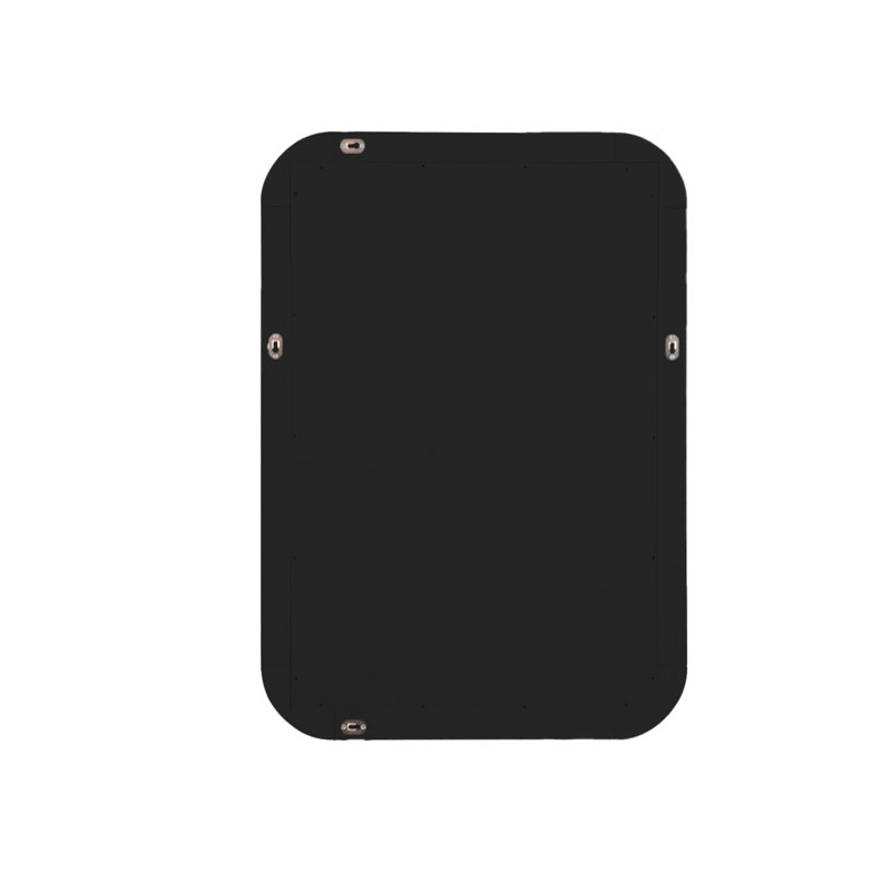 Keron Solid Wood Rectangle Wall Mirror, Black