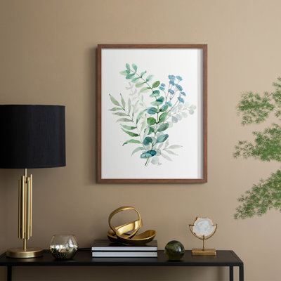 «Blue Mist Eucalyptus II», reproduction encadrée - bois massif