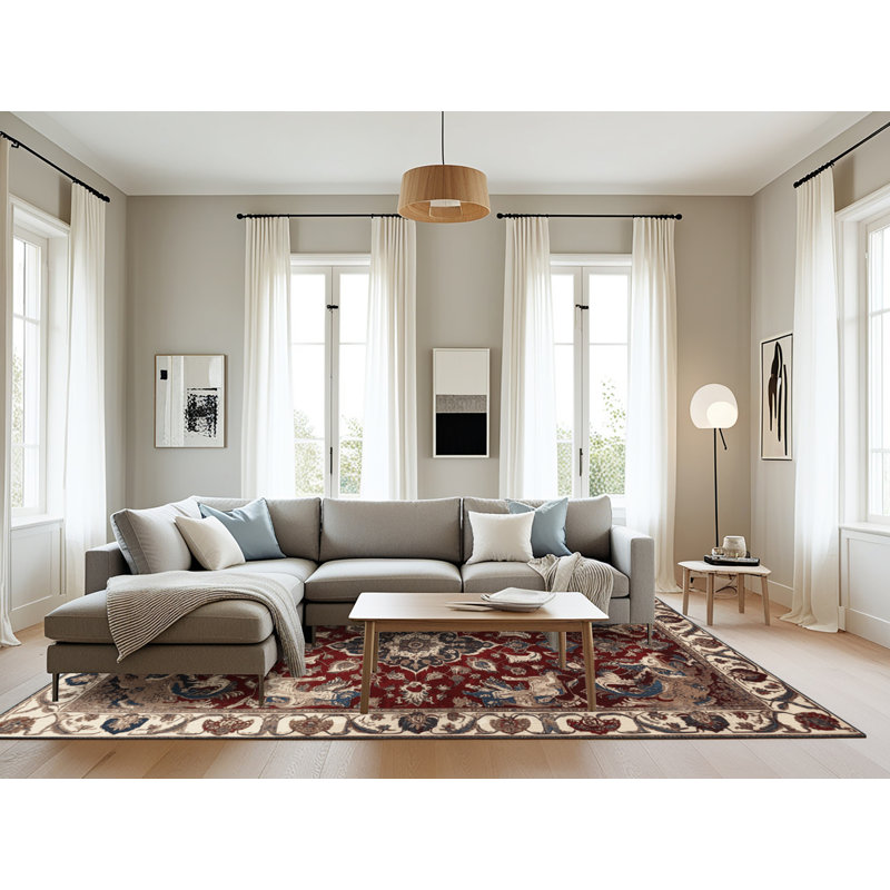 Machine Washable Persian Black Area Rug, Rectangle 8' x 12'