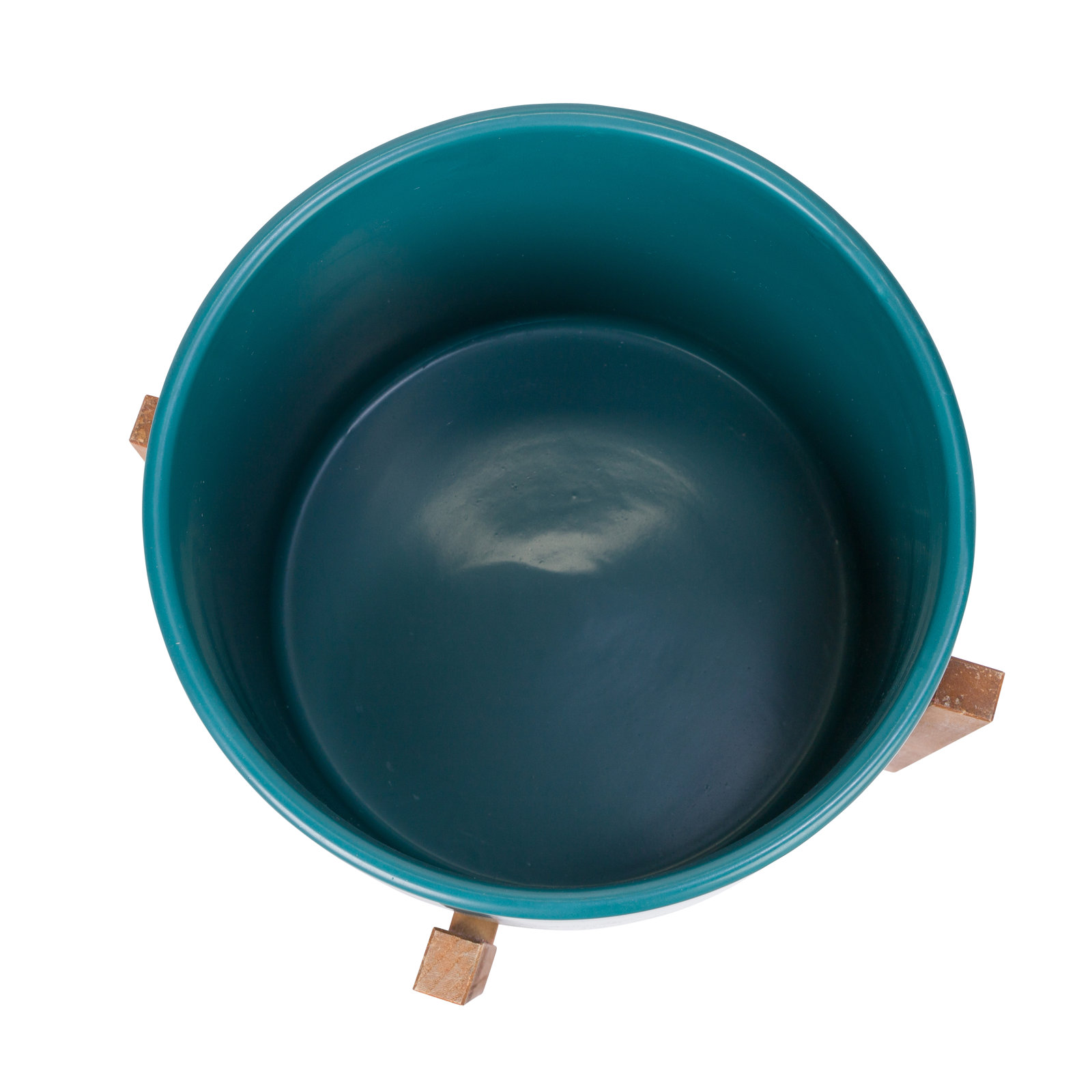 Mccoll 11" Ceramic Pot Planter, Blue/Green