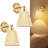 Boho Rattan Wall Sconces Set Of 2 - Vintage Farmhouse Style Wall Lights With Adjustable Swing Arms And Woven Shades