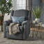  Fauteuil inclinable oscillant en tissu gris anthracite avec pivot, fauteuil inclinable manuel, gris anthracite-878152351