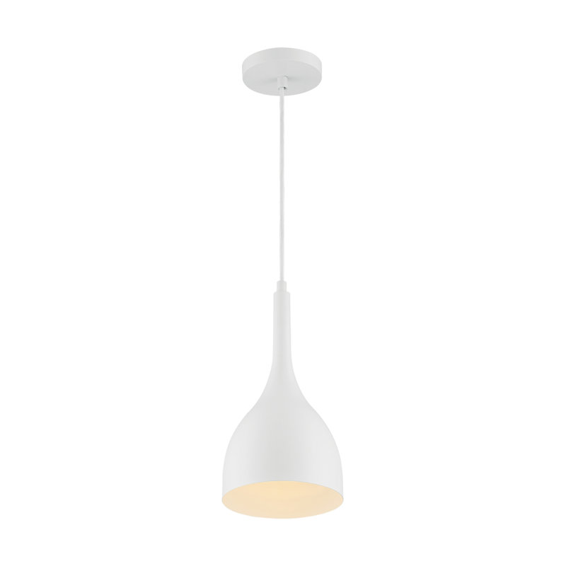 Bellingham 1 - Light Single Pendant, 13.25" H x 6.75" W x 6.75" D, Matte White