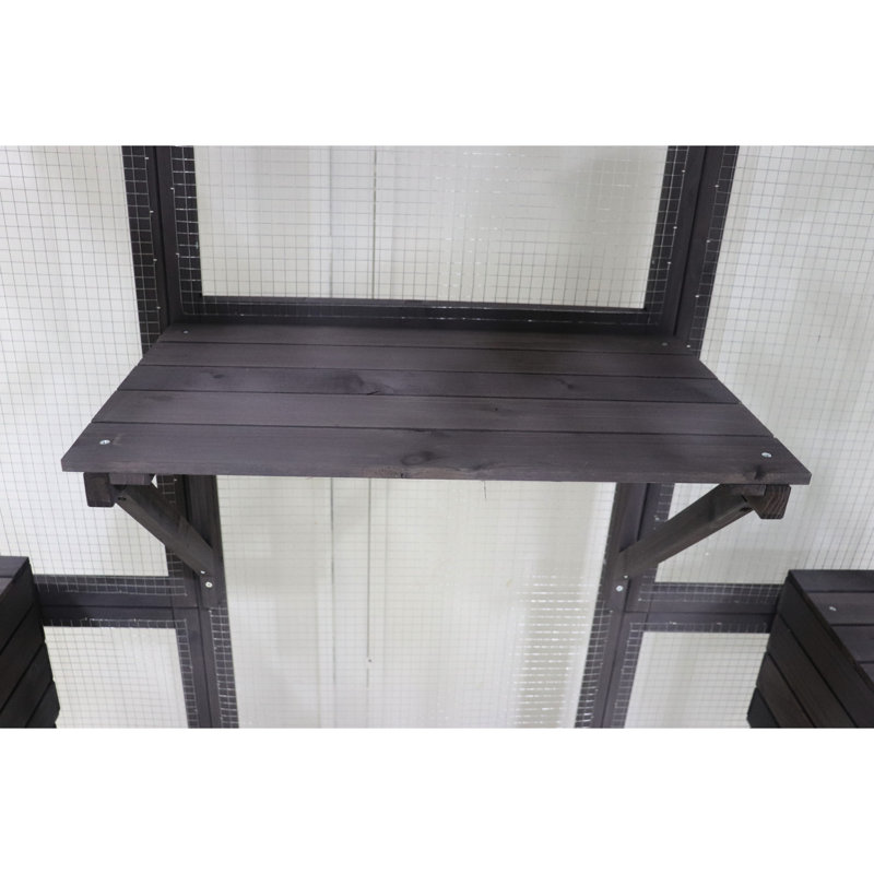 Avec des espaces de détente super doux et des portes verrouillables - Cage sécurisée pour grand chat avec toit imperméable confortable