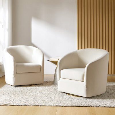 Fauteuil demi-tonneau en velours Holden