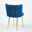Ensemble de 2 chaises de salle à manger modernes en velours avec un design ergonomique et des pieds en fer doré-664064848