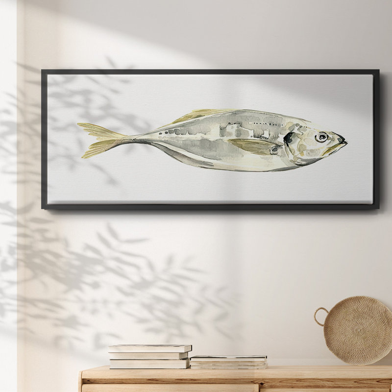 Silver Fish III- Framed Canvas, 24" H x 60" W