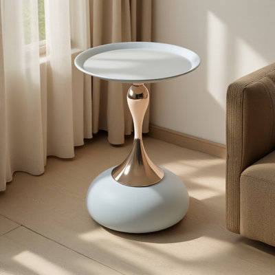 Table de bout à plateau en métal 21 po avec base en queue de sirène