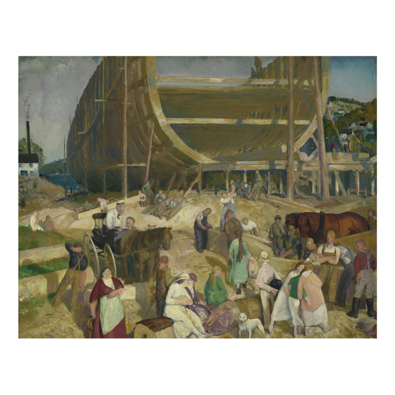 «Shipyard Society» par George Wesley Bellows - Impression giclée, H 22 po x l 28 po