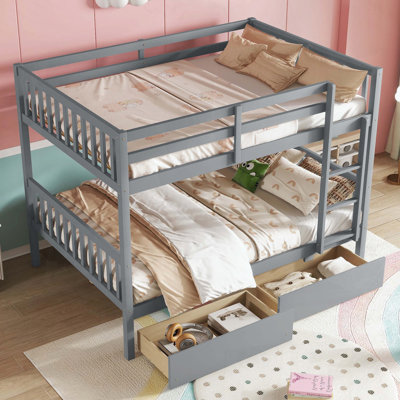 Full Over Full Convertible Bunk Bed with 2 Storage Drawers