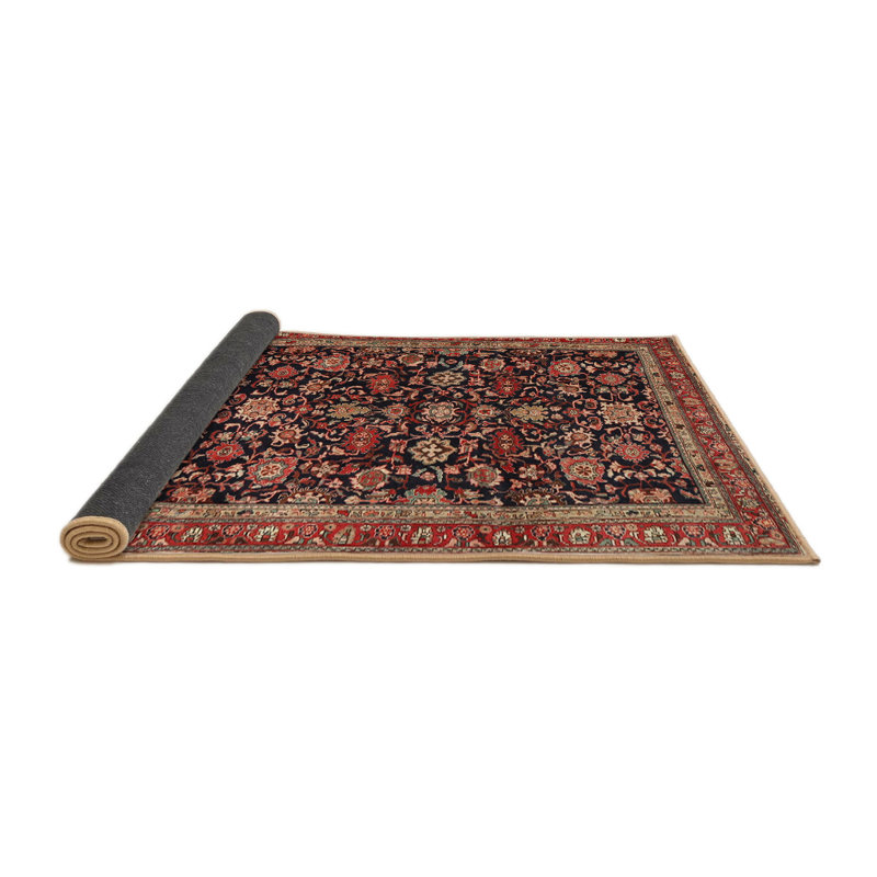 Rouge oriental/noir/brun Tapis décoratif Absolom, Rond 5 pi