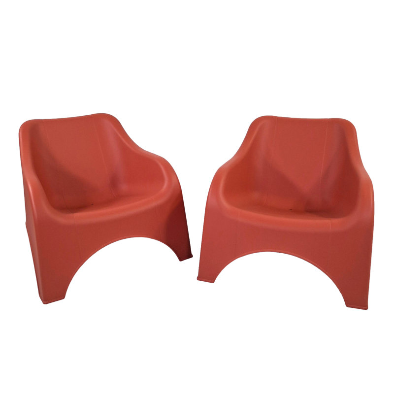 VERONA RELAX Lounge Chair Aqua Blue Pack of 2, Red