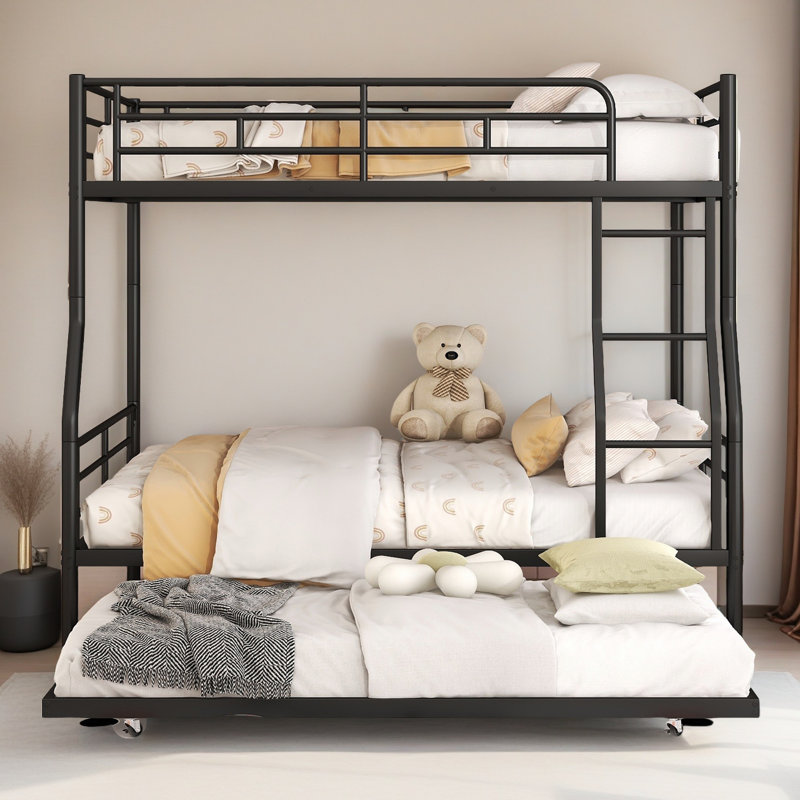 Lit pour enfant Alaila, Double sur grand, Noir