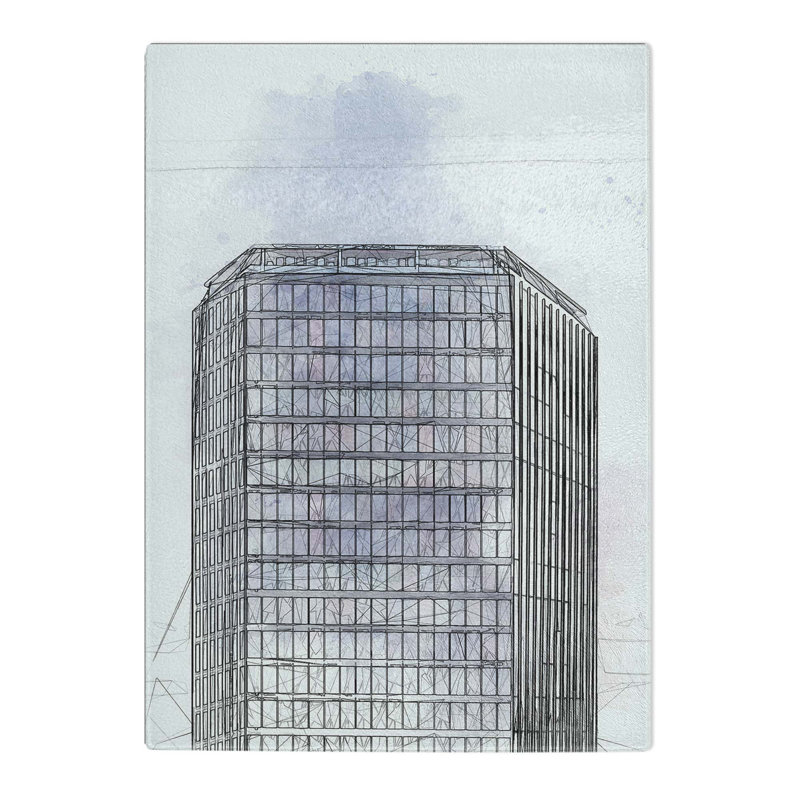 Tempered Glass Sketching the Architecture Vol.7 Chopping Board, 20 cm x 28.5 cm