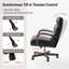 Chaise de bureau Para Modern en cuir avec pieds en bois massif-511291591