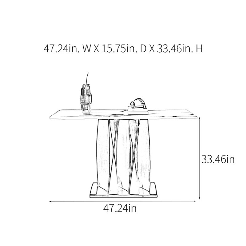 Console Modern Minimalist Luxury, H 33,46 po x l 47,24 po x P 15,75 po, Blanc