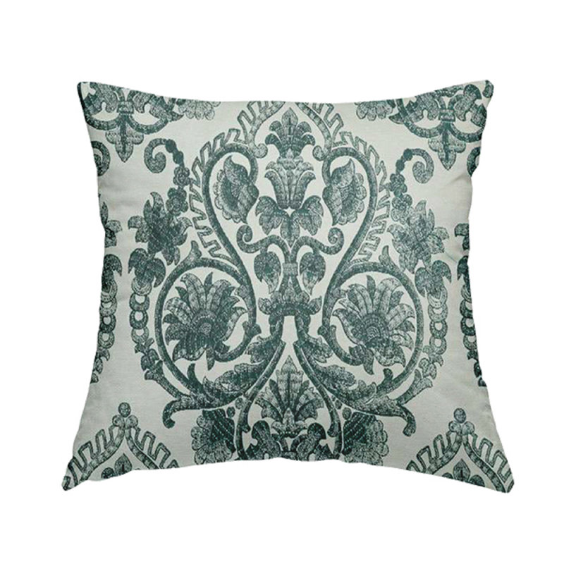 Royst Damask Rectangular Throw Cushion, Green