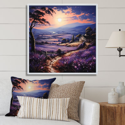 Countryside Lavender Landscape Patchwork III - Landscapes Wall Art Prints