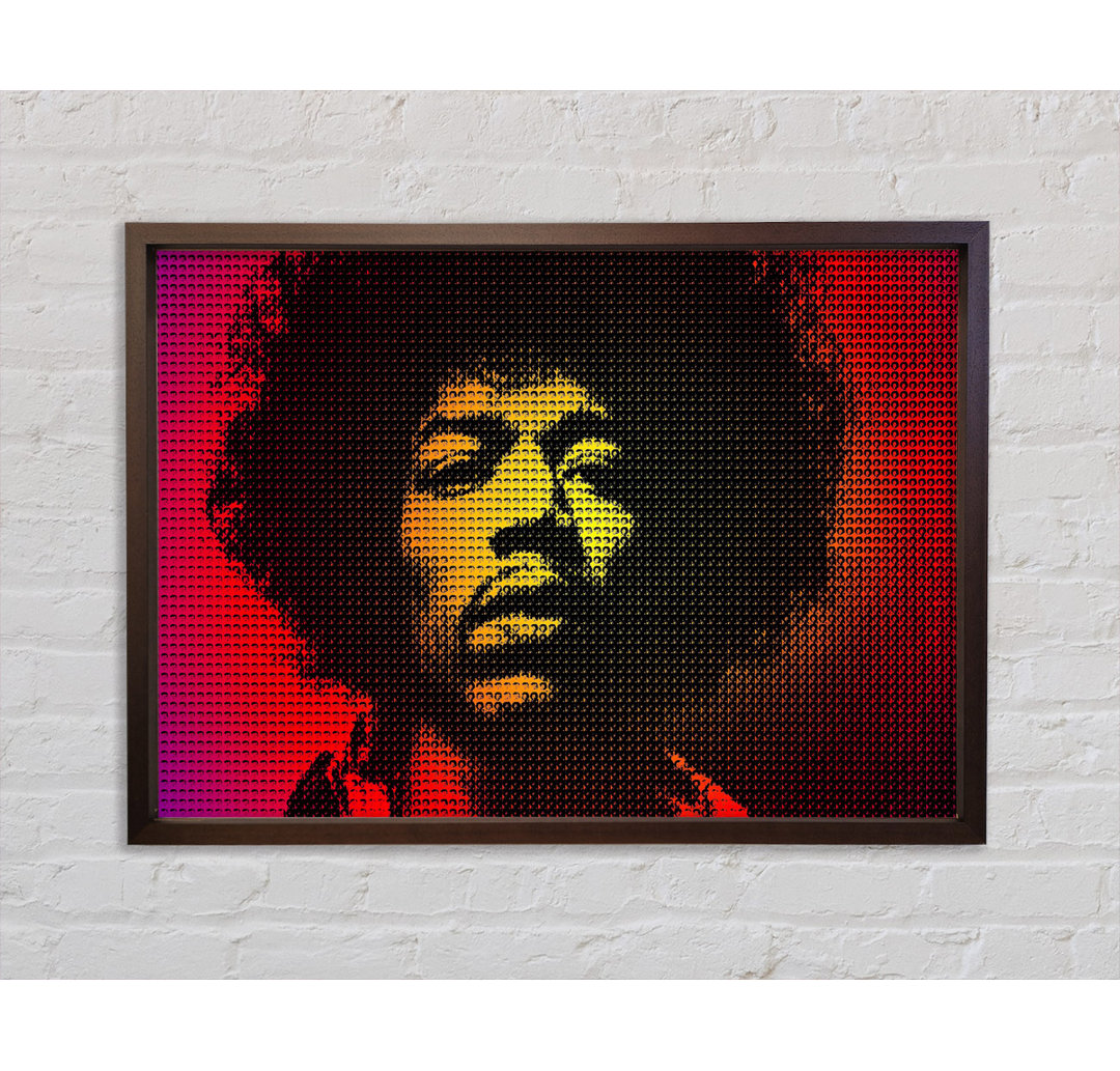 Jimi Hendrix Face - Einzelner Bilderrahmen Kunstdrucke auf Leinwand