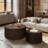 2-Piece Solid Wood Round Nesting Coffee Table Set with Fluted Drum Base-1553479872