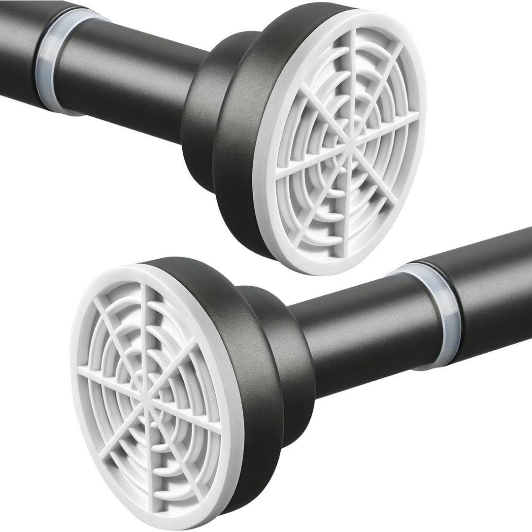 63cm Straight Tension Shower Curtain Pole & Hook Set