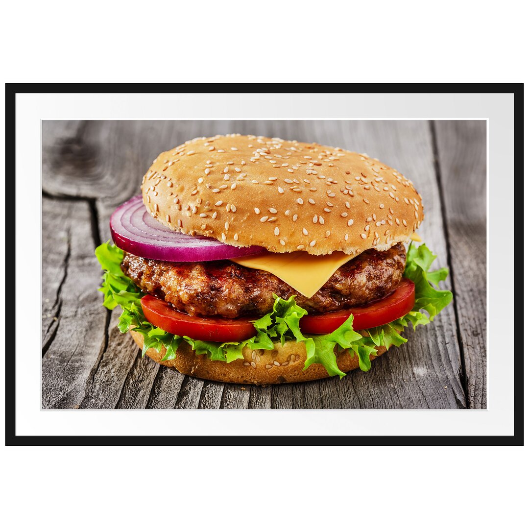 Gerahmtes Poster Leckerer Cheeseburger