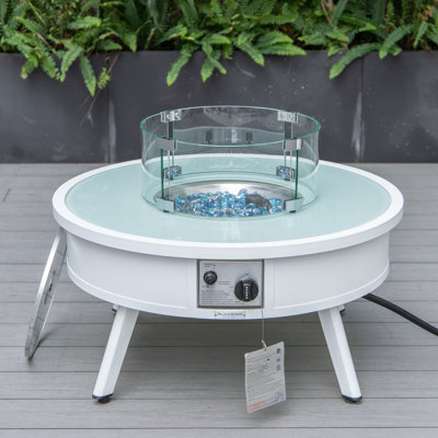 Kliyah Round Propane Smokeless Fire Pit Table