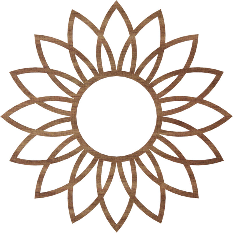 Médaillon de plafond 24 "x 24" x 8 3/8 "x T 1/4" en marguerite, hickory, H 22 po x l 22 po x P 0,38 po, Noyer