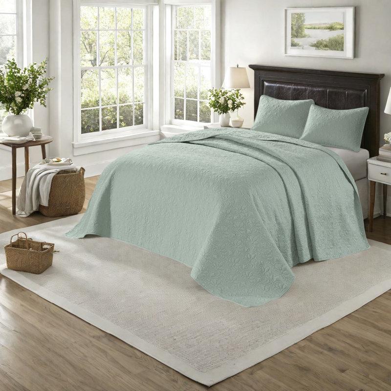 Ensemble de literie luxueux en coton réversible très grand Seafoam