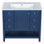 Ensemble de meuble-lavabo simple 36 po avec plateau en bois massif Shamora-831476067