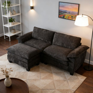 Canapé modulaire en chenille en L de 84 po de largeur pour petit espace de vie