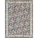 Savonnerie Wool Floral Area Rug