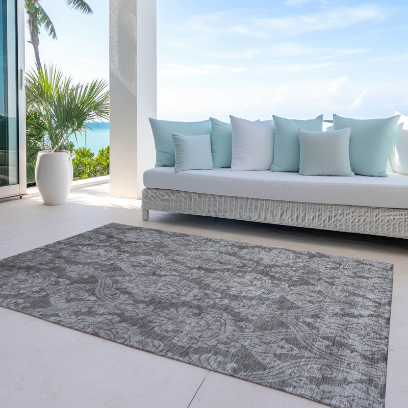 Tapis intérieur / extérieur gris Krymera, 5 pi x 7 pi 6 po
