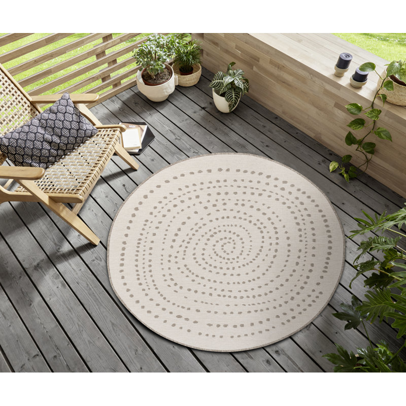 Bali Flatweave Black/White Rug, Round 200cm