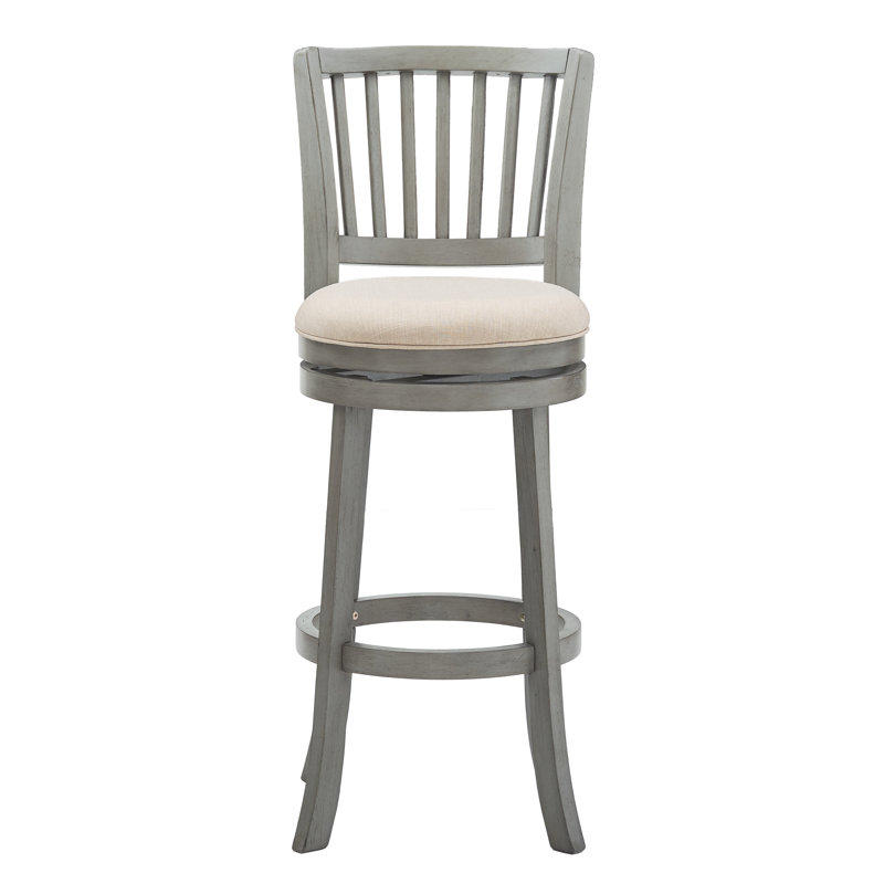 Jovie Swivel Counter & Bar Stool, Antique Gray, Beige, Bar Stool (29.96'' Seat Height)