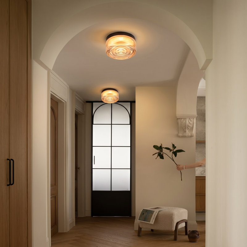 Water Wave Flush Mounted Glass Wall Sconce, White