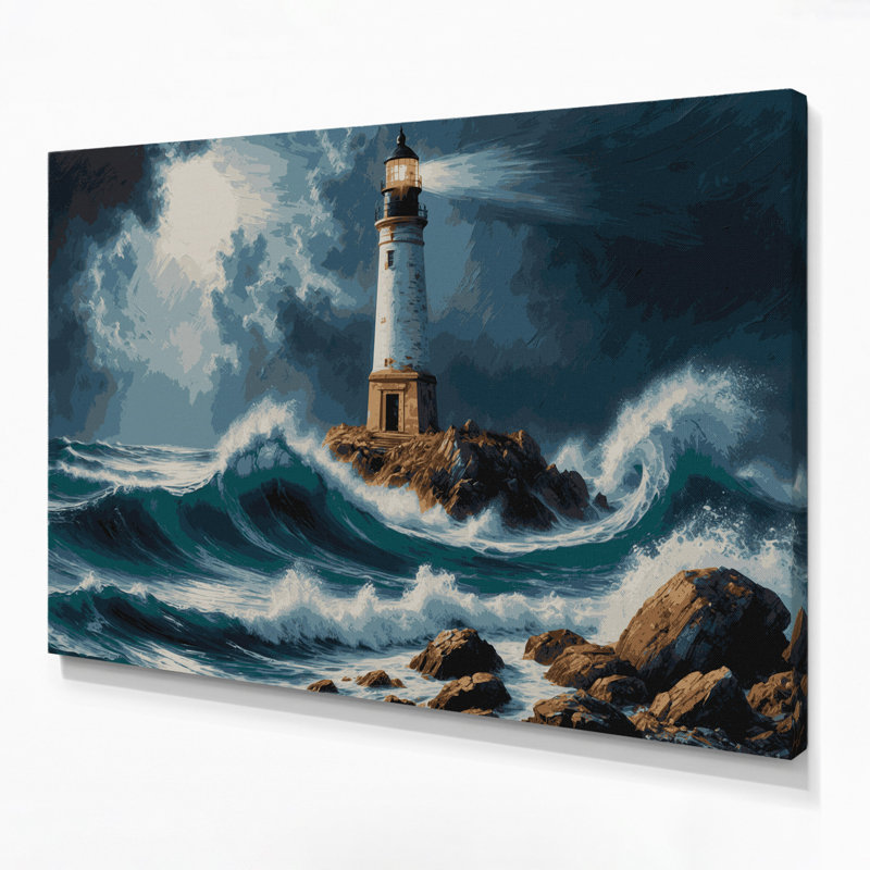 Art mural sur toile gris nautique professionnel côtier, H 24 po x l 36 po