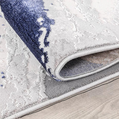 Abstract Flatweave Shag Area Rug