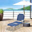 Chaise longue pliante Outsunny, chaise de bronzage d'extérieur, dossier inclinable à 4 positions, accoudoirs, structure en métal et tissu en filet pour la plage, la cour, le patio-326624416