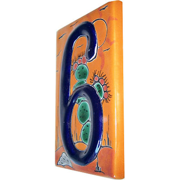 TalaMex Desert Talavera Ceramic House Number Six