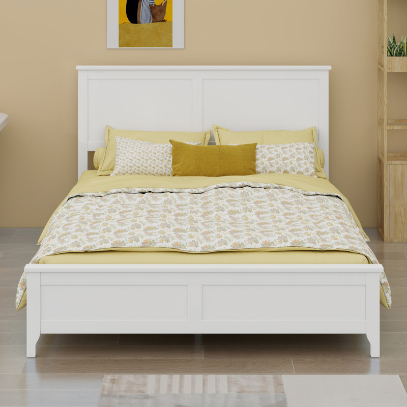 Lit plateforme Modern, Blanc, Grand lit