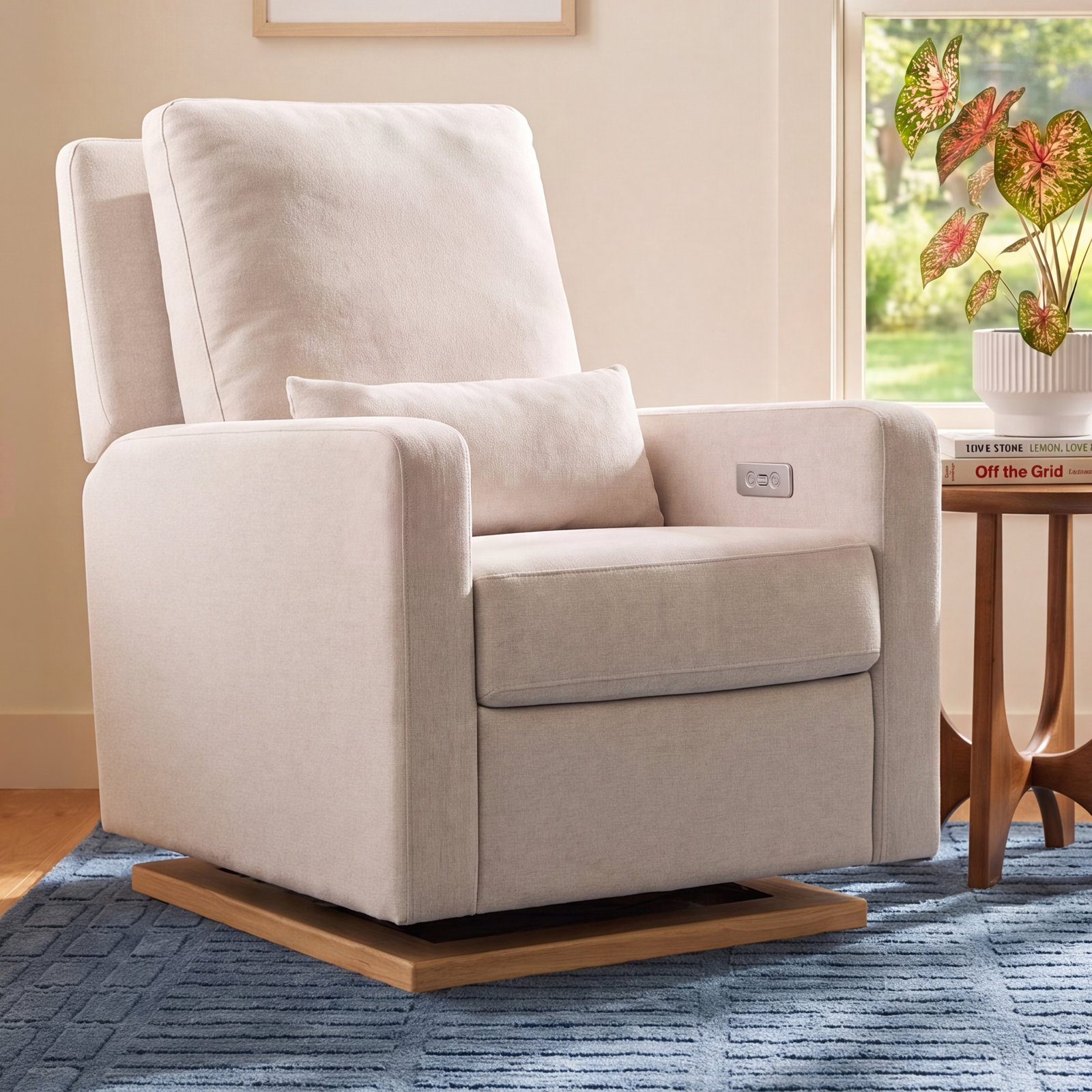 Sigi Nursery Power Recliner, Performance Beach Eco-Weave