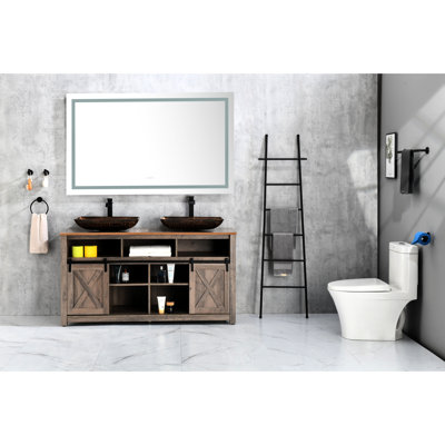 72 po L x 36 H Miroir de salle de bain avec DEL, fonction, luminosité réglable, incassable, blanc, aluminium, miroir de meuble-lavabo 72 po 36 po à fixation facile, options d'éclairage à intensité variable, désembuage rapide,