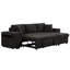 Canapé modulaire réversible en L de 104,5 po à 3 places, canapé-lit escamotable avec méridienne de rangement et 2 tabourets de mobilier de salon, gris anthracite-848435321