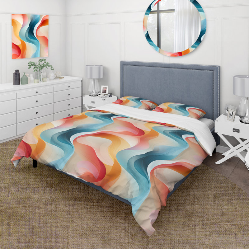 Ensemble de housse de couette à rayures Modern Whispers II - microfibre de polyester
