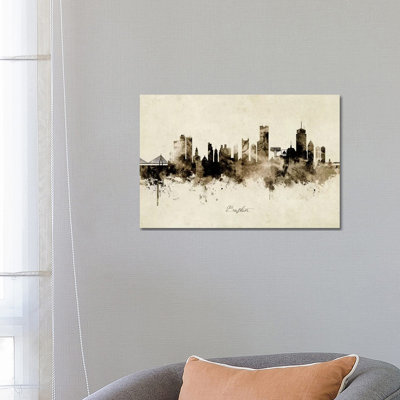 Boston Massachusetts Skyline by Michael Tompsett - Wrapped Canvas Painting