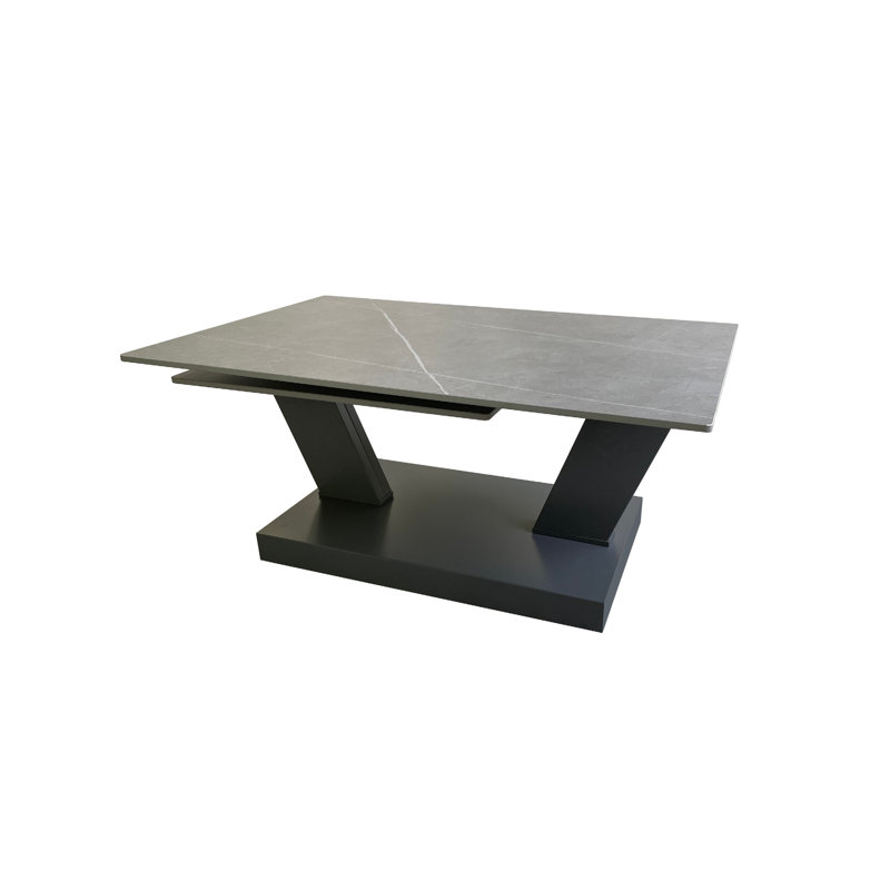 Aswad Extendable Pedestal Coffee Table with Storage