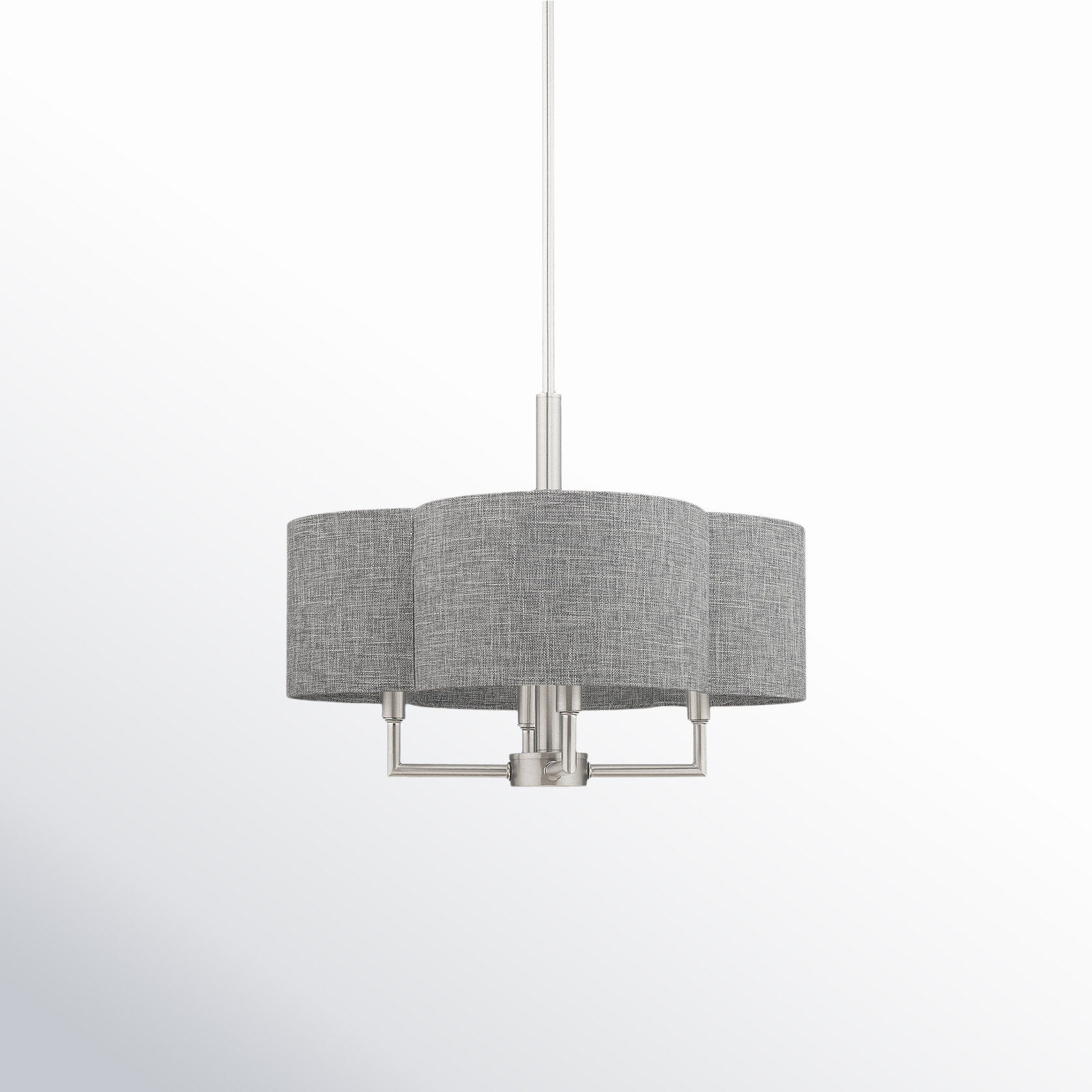 Vino Steel Dimmable Drum Chandelier, Gray, 10"H x 20"W x 20"D